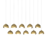 Hubbardton Forge 2022 Modern Brass Modern Brass Opal Glass (GG) Long Brooklyn 10-Light Double Shade Pendant