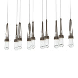Hubbardton Forge 2022 Bronze Clear Glass (ZM) Long Link 10-Light Clear Glass Pendant
