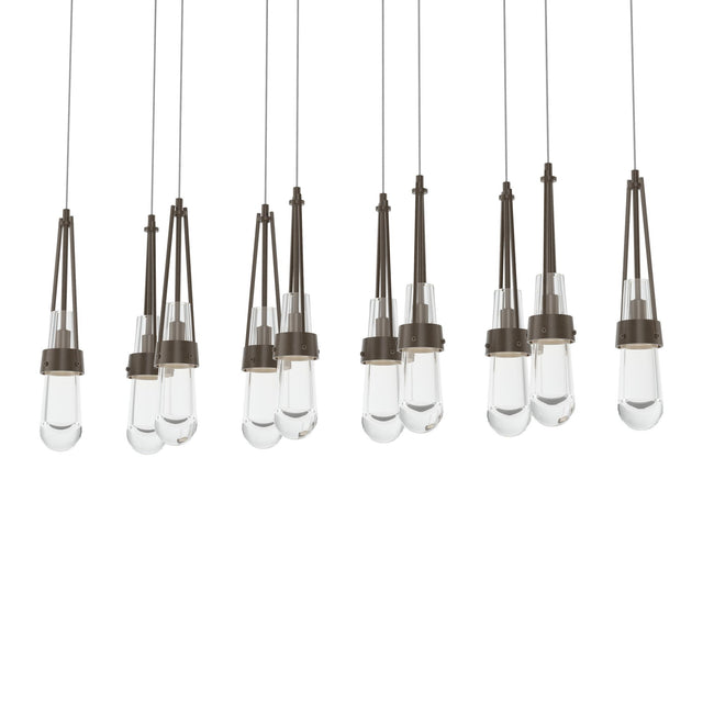 Hubbardton Forge 2022 Bronze Clear Glass (ZM) Long Link 10-Light Clear Glass Pendant