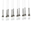 Hubbardton Forge 2022 Dark Smoke Clear Glass (ZM) Long Link 10-Light Clear Glass Pendant