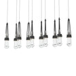Hubbardton Forge 2022 Black Clear Glass (ZM) Long Link 10-Light Clear Glass Pendant
