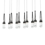 Hubbardton Forge 2022 Black Clear Glass (ZM) Long Link 10-Light Clear Glass Pendant