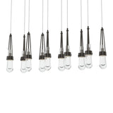 Hubbardton Forge 2022 Oil Rubbed Bronze Clear Glass (ZM) Long Link 10-Light Clear Glass Pendant