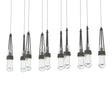 Hubbardton Forge 2022 Natural Iron Clear Glass (ZM) Long Link 10-Light Clear Glass Pendant