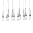 Hubbardton Forge 2022 Vintage Platinum Clear Glass (ZM) Long Link 10-Light Clear Glass Pendant