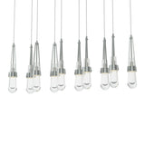 Hubbardton Forge 2022 Vintage Platinum Clear Glass (ZM) Long Link 10-Light Clear Glass Pendant