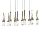Hubbardton Forge 2022 Soft Gold Clear Glass (ZM) Long Link 10-Light Clear Glass Pendant
