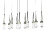 Hubbardton Forge 2022 Sterling Clear Glass (ZM) Long Link 10-Light Clear Glass Pendant