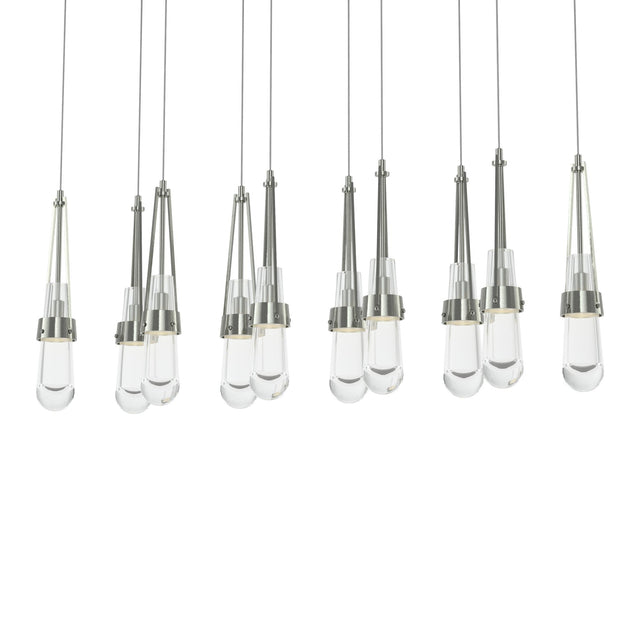 Hubbardton Forge 2022 Sterling Clear Glass (ZM) Long Link 10-Light Clear Glass Pendant