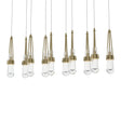 Hubbardton Forge 2022 Modern Brass Clear Glass (ZM) Long Link 10-Light Clear Glass Pendant
