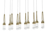 Hubbardton Forge 2022 Modern Brass Clear Glass (ZM) Long Link 10-Light Clear Glass Pendant