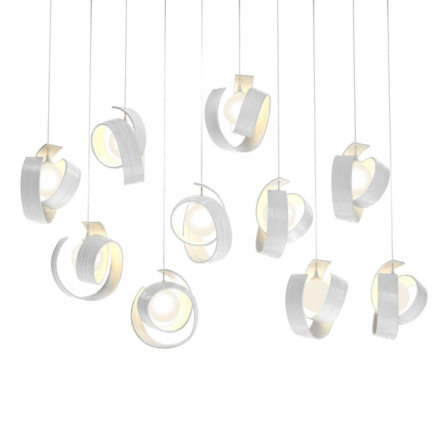 Hubbardton Forge 2023 White Opal Glass (GG) Long Riza 10-Light Pendant