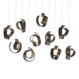 Hubbardton Forge 2023 Bronze Opal Glass (GG) Long Riza 10-Light Pendant