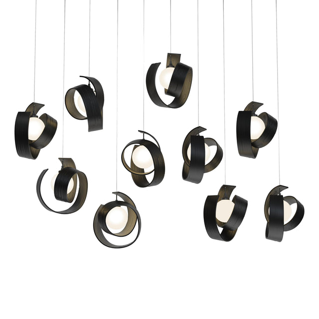 Hubbardton Forge 2023 Black Opal Glass (GG) Long Riza 10-Light Pendant