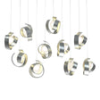 Hubbardton Forge 2023 Vintage Platinum Opal Glass (GG) Long Riza 10-Light Pendant