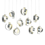 Hubbardton Forge 2023 Vintage Platinum Opal Glass (GG) Long Riza 10-Light Pendant
