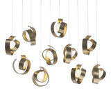 Hubbardton Forge 2023 Soft Gold Opal Glass (GG) Long Riza 10-Light Pendant