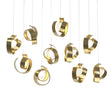 Hubbardton Forge 2023 Modern Brass Opal Glass (GG) Long Riza 10-Light Pendant