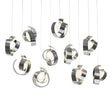 Hubbardton Forge 2023 Sterling Opal Glass (GG) Long Riza 10-Light Pendant