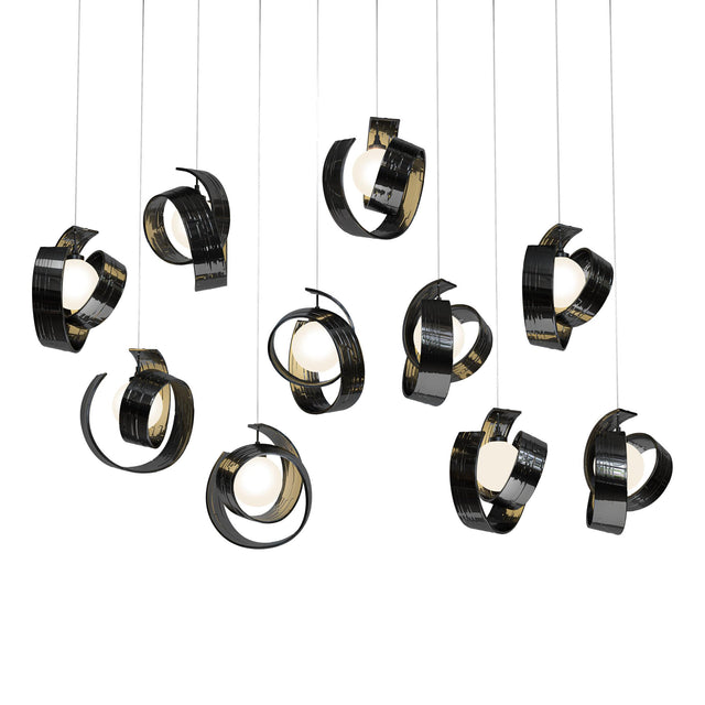 Hubbardton Forge 2023 Ink Opal Glass (GG) Long Riza 10-Light Pendant