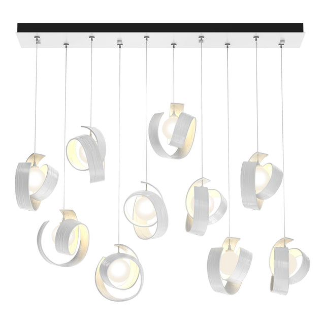 Hubbardton Forge 2023 White Opal Glass (GG) Standard Riza 10-Light Pendant