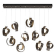 Hubbardton Forge 2023 Bronze Opal Glass (GG) Standard Riza 10-Light Pendant