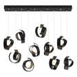 Hubbardton Forge 2023 Black Opal Glass (GG) Standard Riza 10-Light Pendant