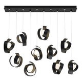 Hubbardton Forge 2023 Black Opal Glass (GG) Standard Riza 10-Light Pendant