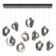 Hubbardton Forge 2023 Natural Iron Opal Glass (GG) Standard Riza 10-Light Pendant
