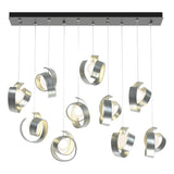 Hubbardton Forge 2023 Vintage Platinum Opal Glass (GG) Standard Riza 10-Light Pendant