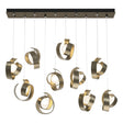 Hubbardton Forge 2023 Soft Gold Opal Glass (GG) Standard Riza 10-Light Pendant
