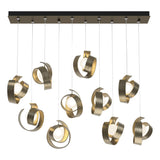 Hubbardton Forge 2023 Soft Gold Opal Glass (GG) Standard Riza 10-Light Pendant