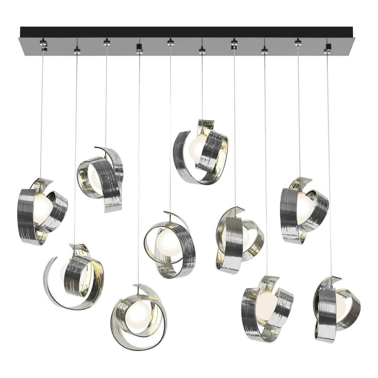 Hubbardton Forge 2023 Sterling Opal Glass (GG) Standard Riza 10-Light Pendant