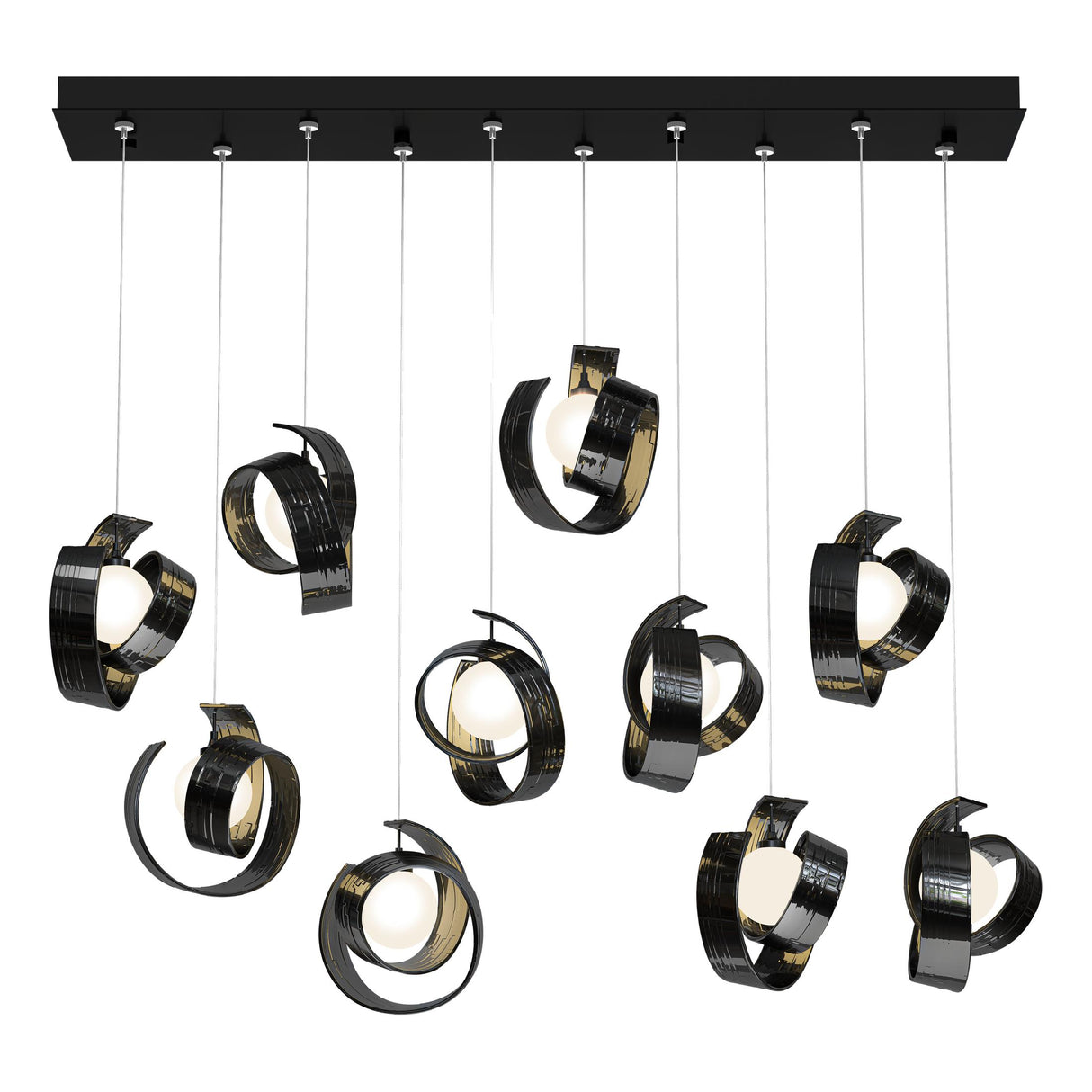 Hubbardton Forge 2023 Ink Opal Glass (GG) Standard Riza 10-Light Pendant