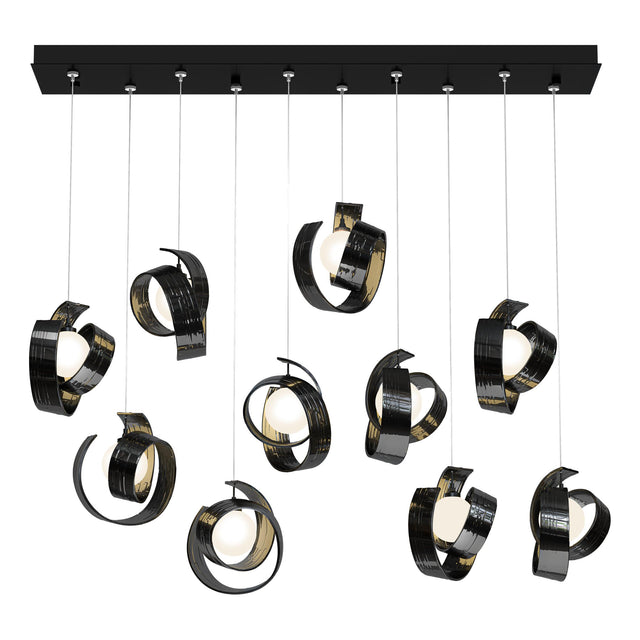 Hubbardton Forge 2023 Ink Opal Glass (GG) Standard Riza 10-Light Pendant