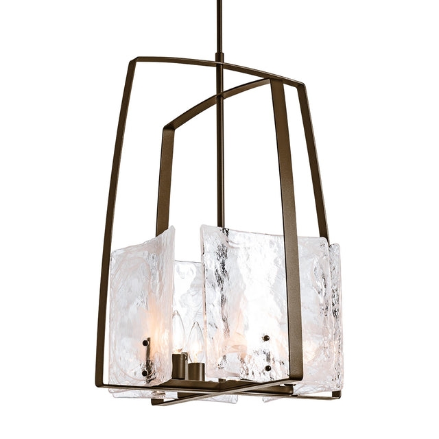 Hubbardton Forge 2021 Bronze White Swirl Glass (YR) Multi Arc Pendant