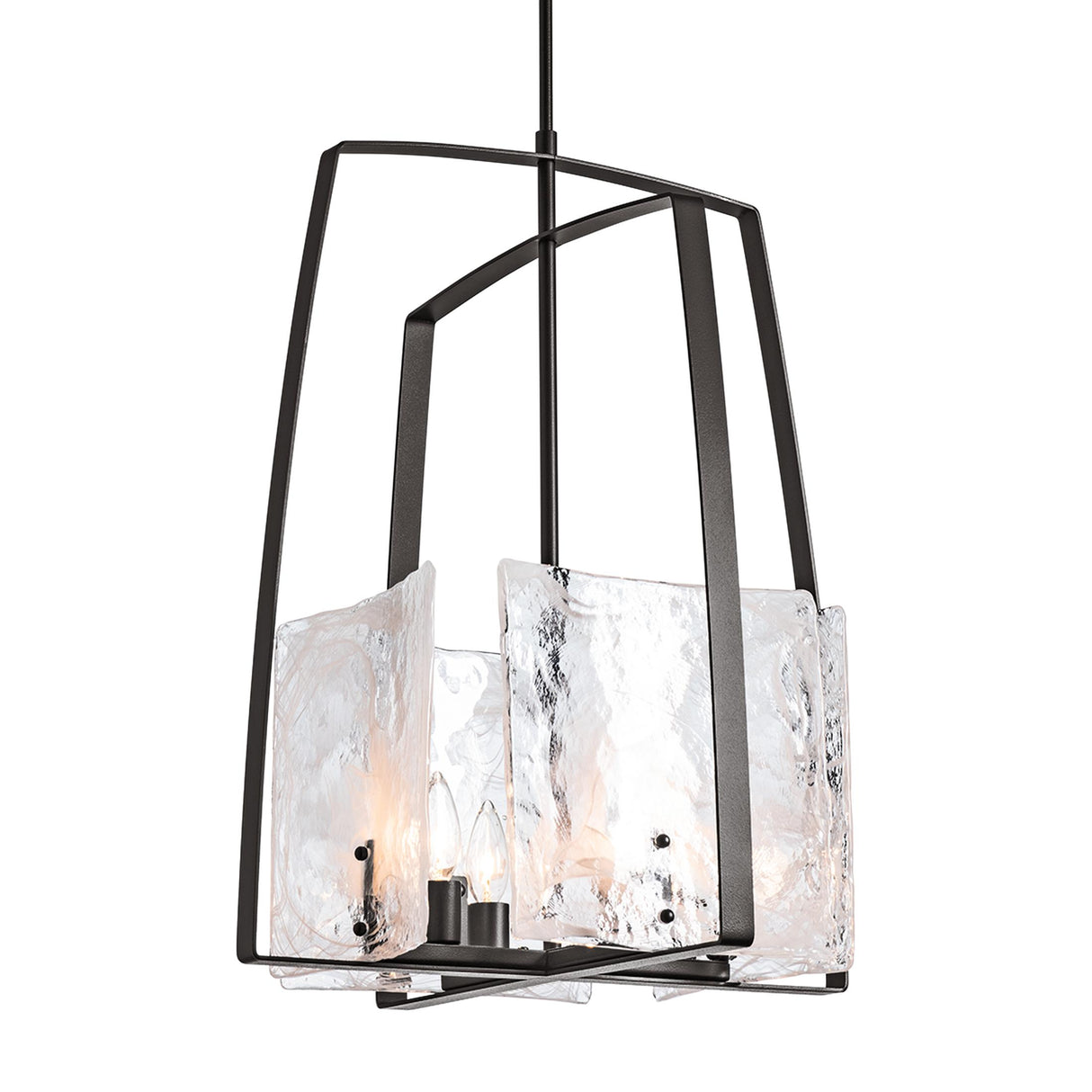 Hubbardton Forge 2021 Dark Smoke White Swirl Glass (YR) Multi Arc Pendant