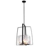 Hubbardton Forge 2021 Black White Swirl Glass (YR) Multi Arc Pendant