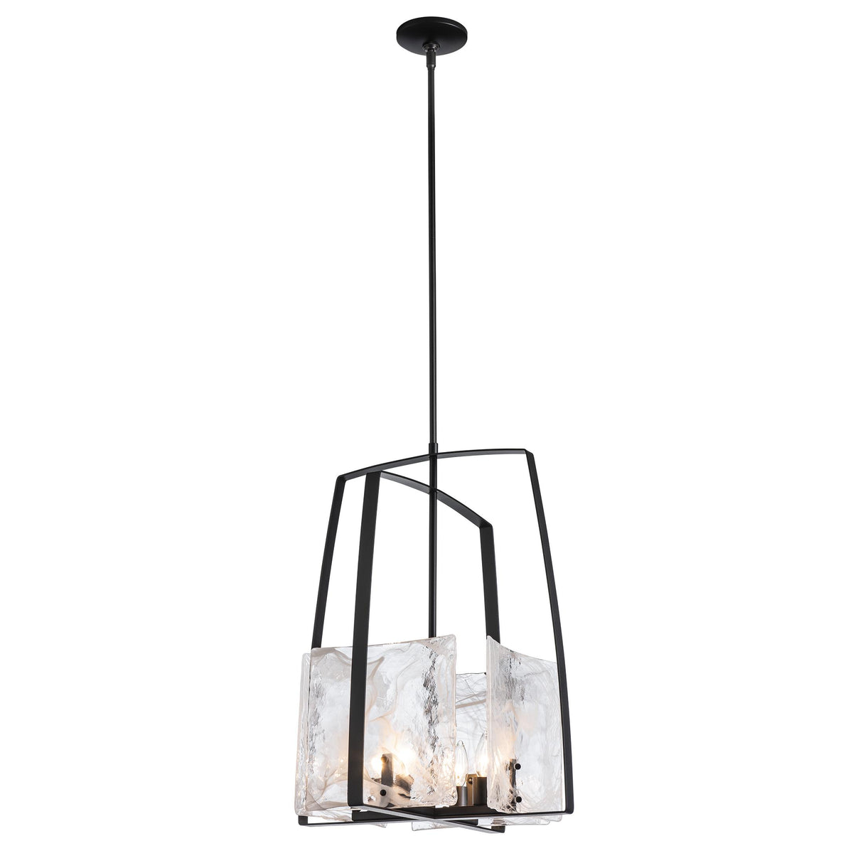 Hubbardton Forge 2021 Black White Swirl Glass (YR) Multi Arc Pendant