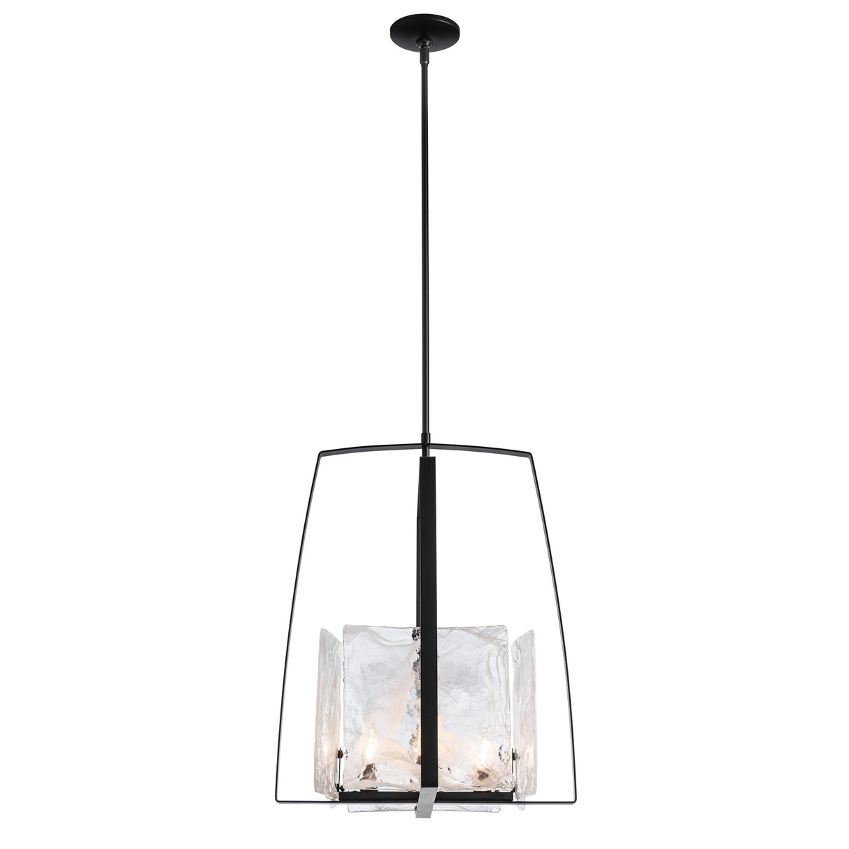 Hubbardton Forge 2021 Black White Swirl Glass (YR) Multi Arc Pendant
