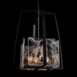 Hubbardton Forge 2021 Black White Swirl Glass (YR) Multi Arc Pendant