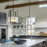 Hubbardton Forge 2021 Black White Swirl Glass (YR) Multi Arc Pendant