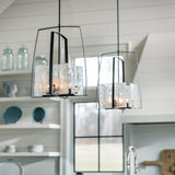 Hubbardton Forge 2021 Black White Swirl Glass (YR) Multi Arc Pendant