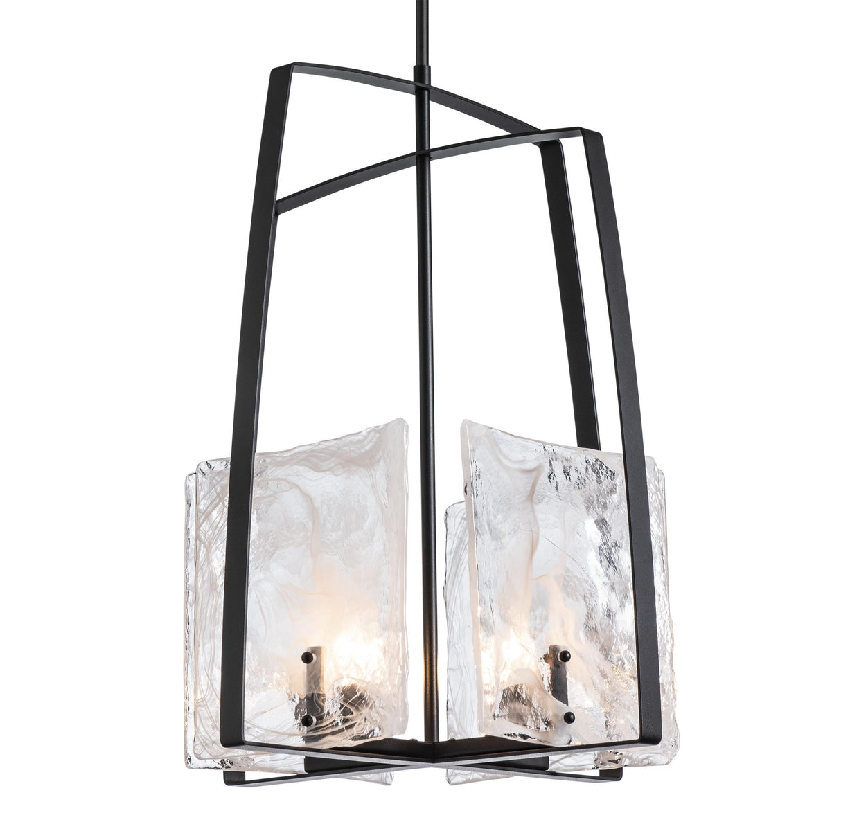 Hubbardton Forge 2021 Black White Swirl Glass (YR) Multi Arc Pendant