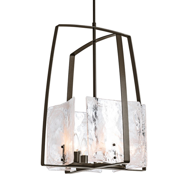 Hubbardton Forge 2021 Oil Rubbed Bronze White Swirl Glass (YR) Multi Arc Pendant