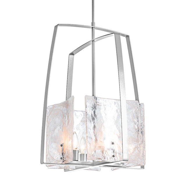 Hubbardton Forge 2021 Sterling White Swirl Glass (YR) Multi Arc Pendant