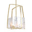 Hubbardton Forge 2021 Modern Brass White Swirl Glass (YR) Multi Arc Pendant