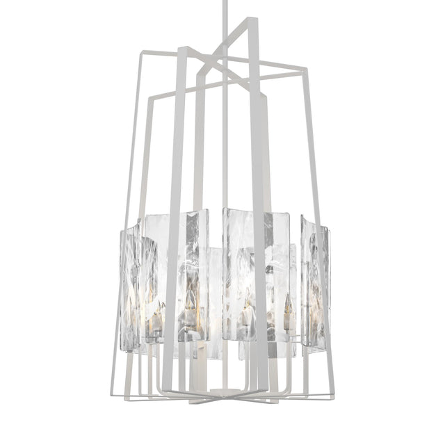 Hubbardton Forge 2023 White White Swirl Glass (YR) Multi Arc 8-Light Tall Pendant