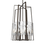 Hubbardton Forge 2023 Bronze White Swirl Glass (YR) Multi Arc 8-Light Tall Pendant