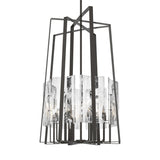 Hubbardton Forge 2023 Dark Smoke White Swirl Glass (YR) Multi Arc 8-Light Tall Pendant